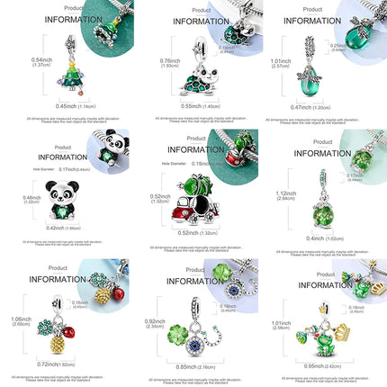 New 925 Sterling Silver Cactus Four Leaf Clover Charm Spring Green Series Bead Pendant For Original Beads Bracelet DIY Jewelry