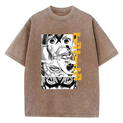 Cotton Washed Dandadan Okarun T-shirt Men Japanese Anime T Shirt Cartoon High Quality Tshirt Aesthetic Fashion Tee Male
