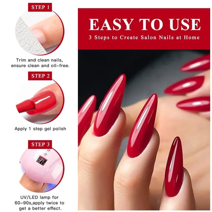 8ml 1-Step Gel Nail Polish No Need Base Top Coat Quick Dry Red Pink Semi Permanent UV/LED Varnishes DIY Nail Art Manicure Vernis