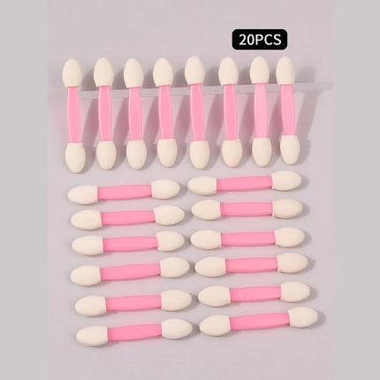 10/20/50/100PCS Double-headed sponge eyeshadow brush, multi-functional nail art application brush stick, portable makeup tool
