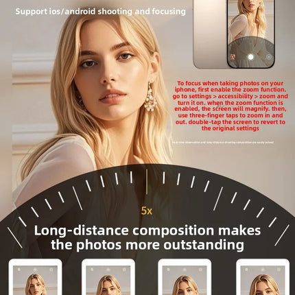 Vlog Selfie Monitor Screen,Wireless 4K/1080p Back Camera Monitor for iPhone & Android, Built-in Speaker for YouTube TikTok Live