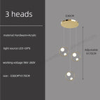 3 heads / black / warm light