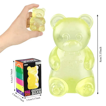 Needoh Bear Squishy Fidget Toy Stress & Anxiety Relief Helps Improve Focus Perfect for Birthday Gifts & Desk Decor