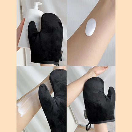 Body Lotion Glove Self-Tanning Mitt Double-Sided Prevents Sticky Hands Applicator Quick Dry Flocking Glove Makeup Applicator