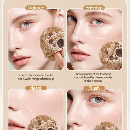Life Girls cute and soft plush powder puff, flocking, comfortable and skin-friendly, thick, setting, loose powder, soft cushion