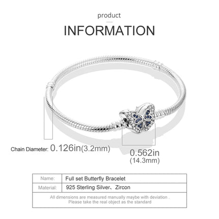 925 Sterling Silver Travel Plane Snake Basic Chain Cat and Moon Bracelet fit Original Charm Beads DIY Women Design Jewelry Party