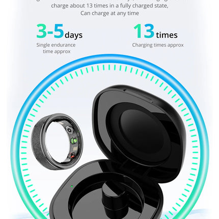 COLMI R10 Smart Ring with Charging Case for Men Women, Health and Sleep Monitor, 5ATM Waterproof, Multi-sport Mode