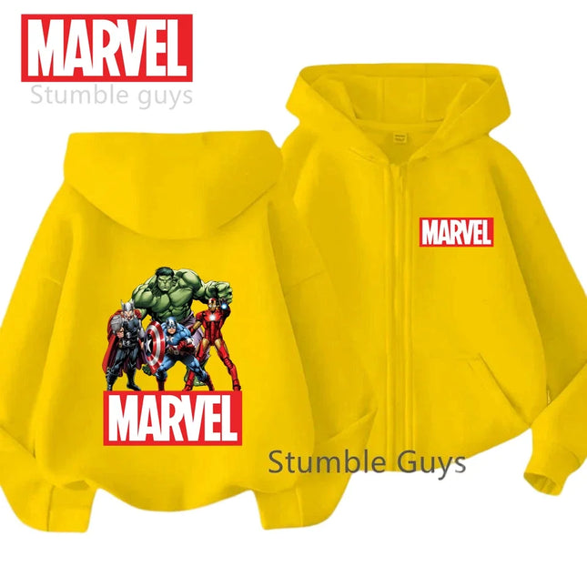 Kids Spring Autumn Hulk Spiderman Zipper Hoodies Marvel Avengers Clothes Boys Girls Warm Superhero Tracksuit