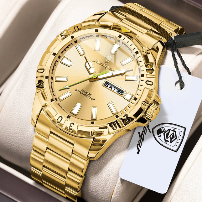 POEDAGAR Business Man Watch Waterproof Luminous Date Week Men Watch Sports Male Wristwatch Stainless Steel Men's Quartz Watches