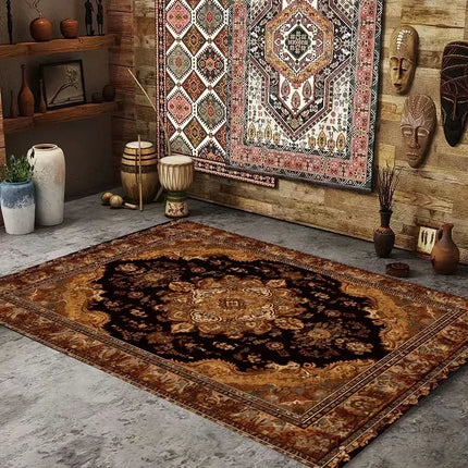 Persian American Retro Carpet Large Area Living Room Decoration Home Ethnic Style Bedroom Rug Cloakroom Lounge Soft Washable Mat