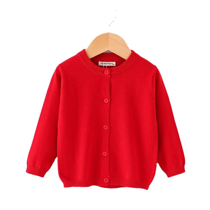 Kids Cardigans for Girls 90-140cm Sweater White Black Toddler Baby Boy Knitwear Jacket Spring Autumn Cotton Children Clothing