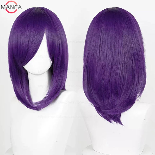40cm Medium Basic Anime Cosplay Wig Bang Blond  Black White Red Pink Green Brown Gold Blue Heat Resistant Synthetic Hair Wigs