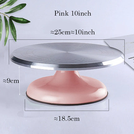 Baking Tools Aluminum Alloy Birthday Cake Turntable Plastic Ceramic Turntable Glass Turntable Flower Mounting Table 10 Inch
