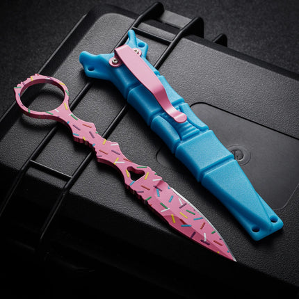 2026 New BM176 Butterfly Small Fixed Blade Knife, Claw Knife, Claw Blade, Outdoor Camping Portable Doughnut Small Fixed Blade Knife