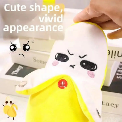 Creative Fruit Induction Metronome Cute Sensory Banana Plush Toy Interactive Playing Joint Sound Squeaky