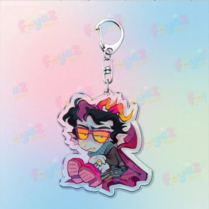 Cartoon Homestuck Keychain Accessories Bag Charms Dave Strider John Egbert Karkat Gamer Keyrings Jewelry Fans Freinds Gift
