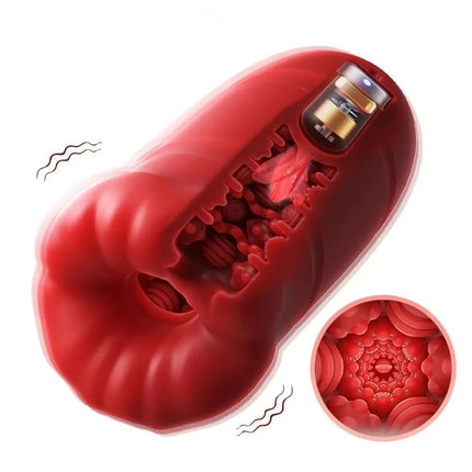 Automatic Male Masturbator Cup Vibrator Tongue Licking Blowjob Real Vagina Pocket Pussy Penis Oral Sex Toy For Adult Men Sexshop