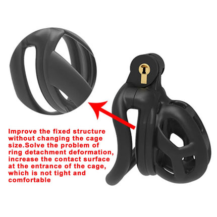 Black or Pink Male Penis Cage Chastity Cage Lock Device w/4 Rings Virginity Device 5 Sizes