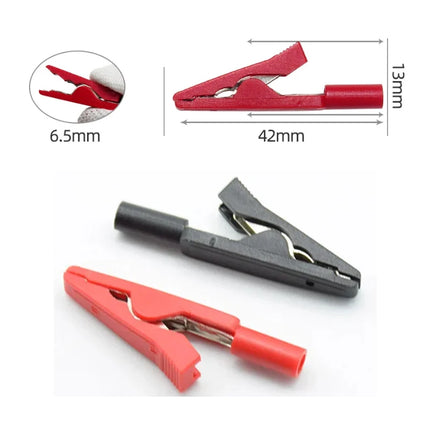 40/10 Pcs Insulated Solderable Alligator Clips with Pure Copper Jaws for Safe Electronics Testing