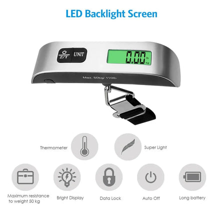 50kg 10g Digital Scale Electronic Balance Kitchen Luggage Hanging Scale Weight Suitcase Travel Scale Baggage Bag Weight Tool