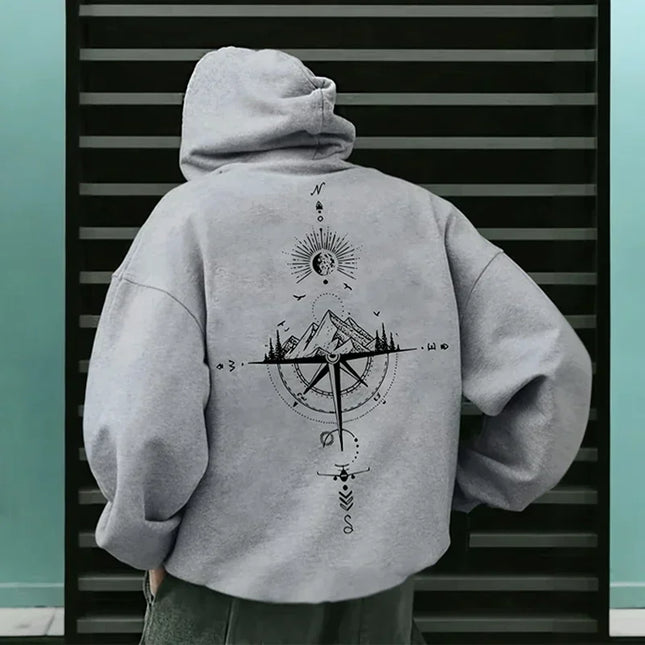 2025 High Quality Personality Trendy Cool Men Long Sleeve Hooded Sweatshirt Autumn Winter Daily Outdoor Sports Casual Sportswear