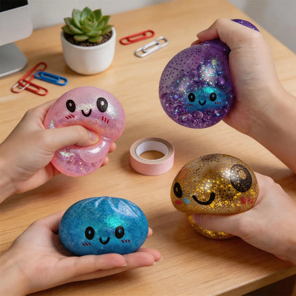 Hot Giant Dumpling Squishies Bun Toy, Slow Rising Glitter Dumpling Stress Ball, Stress Relief Fidget Toy for Home Office toys
