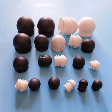 Black/White Plastic Round Pipe Plug Tube Non-Slip Chair Leg Foot Dust Cover Domed End Caps Floor Protector Pad Dia 13mm-40mm