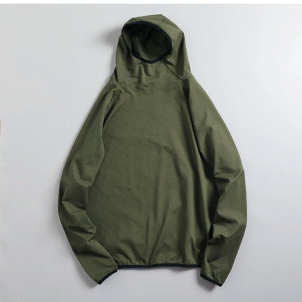 Men's Autumn Thin Qui Dry Bubble Hoodie Outdoor Loose Spor Overhead Sweatirt Trendy Straight Leg Modern Sle for Couples