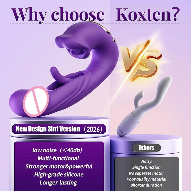 Bloom Sense 10-Mode Tongue Licking Clitoral Stimulator - Oral Sucking Vibrator for Women, Medical Silicone, IPX7 Waterproof