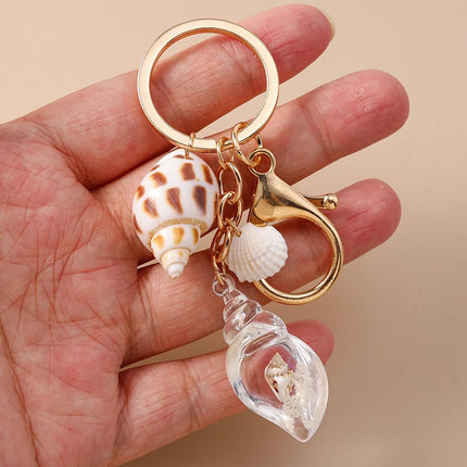 Fashion Summer Beach Shell Keychain Women Girls Conch Key Ring Pendants for Handbag DIY Handmade Jewelry Gifts