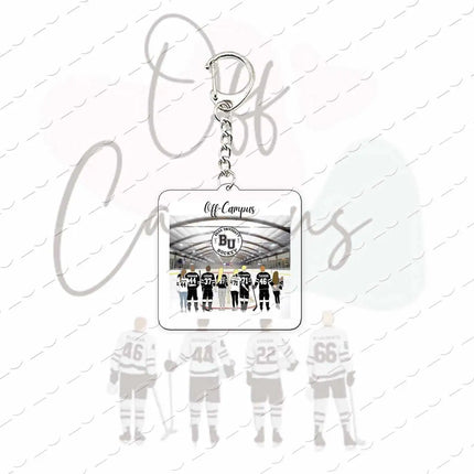 TV Show Off Campus K Keychain Bag Charm Elle Kennedy Garrett Graham Hockey Acrylic Keyrings Pendant Chain Fans Friends Gifts