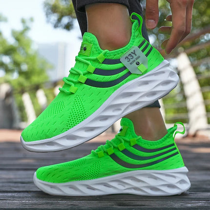 Men's Mesh Running Shoes Breathable Lightweight Sneakers Outdoor Mesh Black Running Shoes Athletic Jogging Tenis Walking Shoes