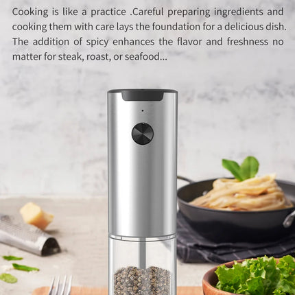 Electric Salt And Pepper Grinder With Adjustable Coarseness Refillable Mills Battery Powered Pepper Grinder Kitchen Gadget Tool