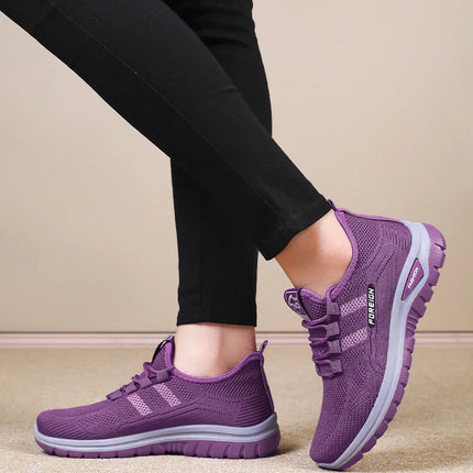 Women Casual Sports Shoes Breathable Lightweight Sneakers Anti-slip Flats Outdoor Running Walking Shoes Female Vulcanized Shoes