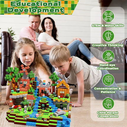 Magnetic Building Block Bricks Toy Mine Stacking World DIY Creative Architecture Model Set Educational Kids Gifts for Boy Girls