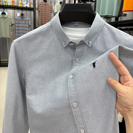 100% Cotton Corduroy Shirt - Green Long Sleeve M-4XL - Spring Autumn Slim Fit Candy Color Collection