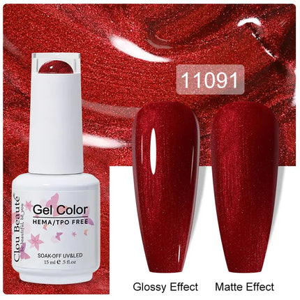 Clou Beaute 15ml Nail Gel Polish Vernis Semi Permanent UV LED Lamp Lakiery Hybrydowe Hema Free Red Nail Art Gel Lacquer Gel