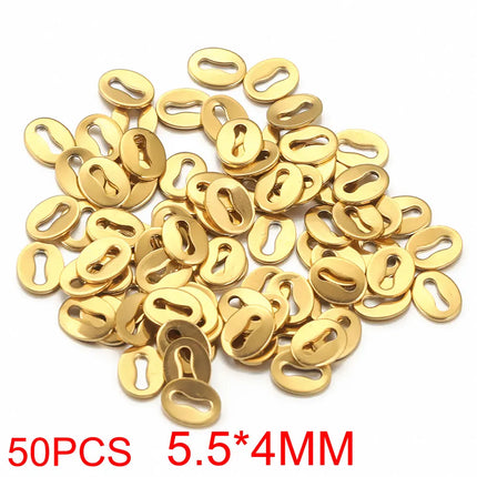 50pcs Stainless Steel Small Heart Charms for Jewelry Making Necklace Bracelet Extend Chain Tail Tag Supplies Material Wholesale