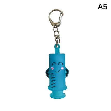 1PC Syringe-Shaped Ampoule Bottle Opener Keychain Rubber Cutter Aid Medication Vial Breaker Tool For Home Nurses And Doctors
