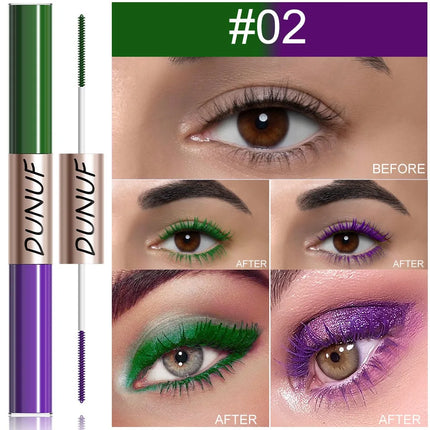 Slender Double-head Colored Mascara Curl Thick Lash Eyelash Extension Lengthening Waterproof Yellow Red Brown Fine Brush Mascara