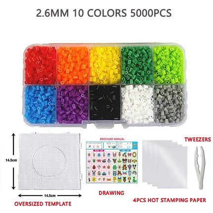 72Colors 5mm /2.6mm Set Melting Beads Pixel Art Puzzle Hama Beads Diy 3D Puzzles Handmade Gift Fuse Beads Kit Iron Toy