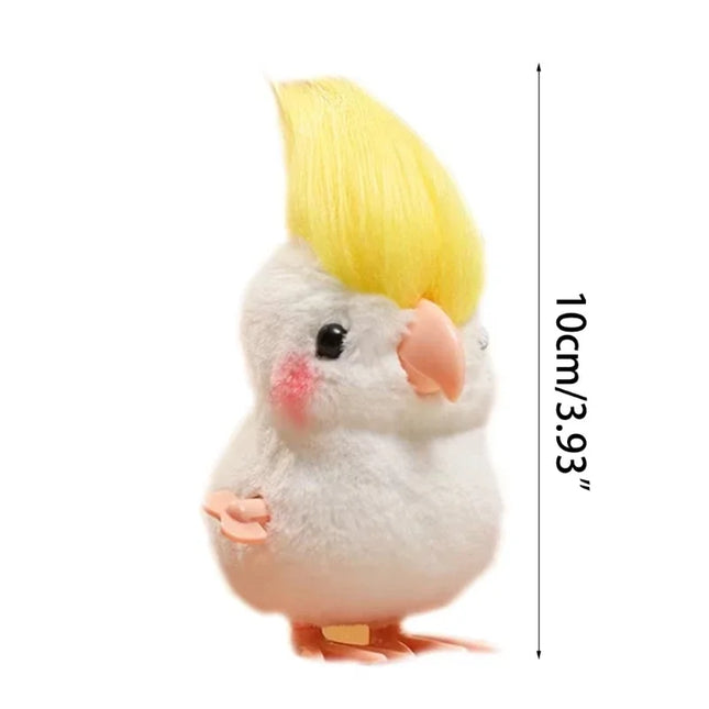 1pcs Cute Wind Up Jumping Parrot Plush Animals Toy Kids Boy Girl Stuffed Animals Parrot Clockwork Walking Toys Children Fun Gift