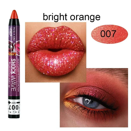 36 Color Eye Shadow Pen Waterproof 2 In 1 Not Smudge Eye Shadow Stick Lip Makeup Pen Glitter Shimmer Long-lasting Eye Shadow Pen