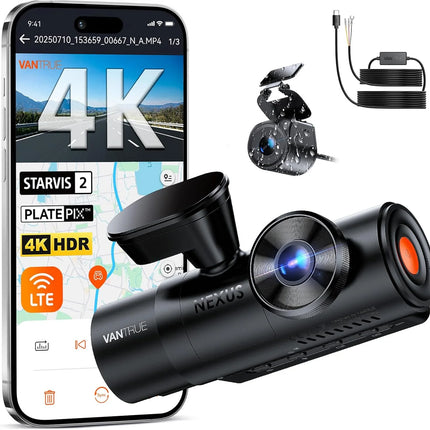 Vantrue N4 Pro S 3 Channel DashCam STARVIS 2 HDR IR Night Vision 4K+1080P+2.5K Waterproof Rear Camera Wi-Fi GPS 24h Parking Mode