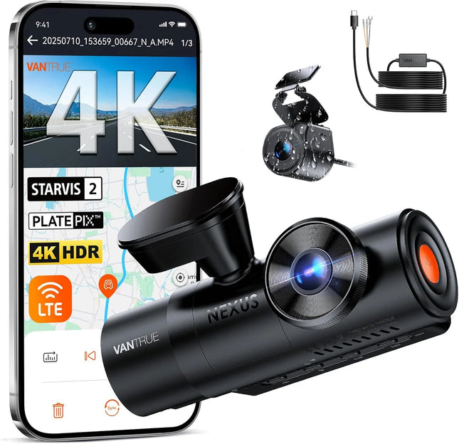 Vantrue N4 Pro S 3 Channel DashCam STARVIS 2 HDR IR Night Vision 4K+1080P+2.5K Waterproof Rear Camera Wi-Fi GPS 24h Parking Mode