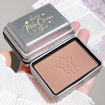 4 colors available iron box monochrome blush, peach color brightening skin tone matte blush plate, modify the outline color does