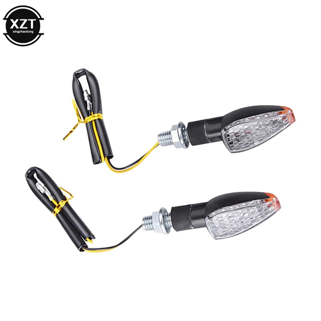 2 Pcs Universal 14 LED Lights 12V Motorcycle Flashing Turn Signal Rear Indicator Tail Light Yellow Light for Honda BMW Yamaha