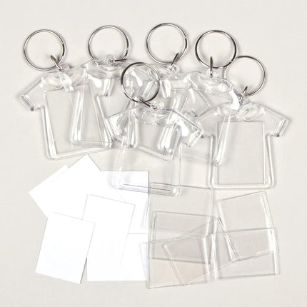 1/100pcs Blank Acrylic Picture Keychain DIY Clear Insert Photo Split Key Ring Frame Key Chains Anniversary Graduation Gift