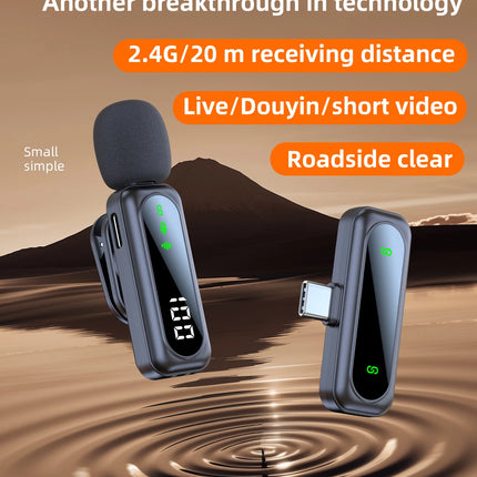 New Wireless Lavalier Microphone Video Recording Recording Podcast Noise Reduction mic  Live Gaming Phone  Android PC Mini Mic