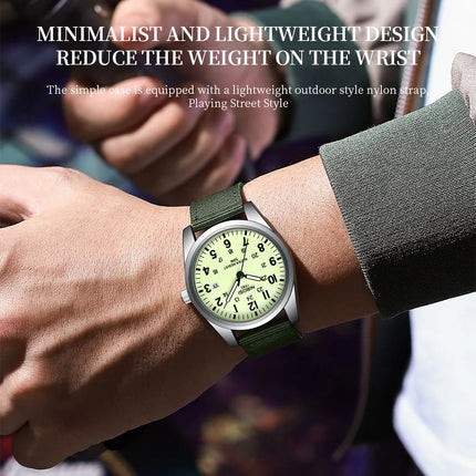 NIBOSI Fashion Luminous Watch Men Nylon Strap Auto Date Quartz Wristwatches Men Sports Military Watch for Men Reloj Hombre 2024